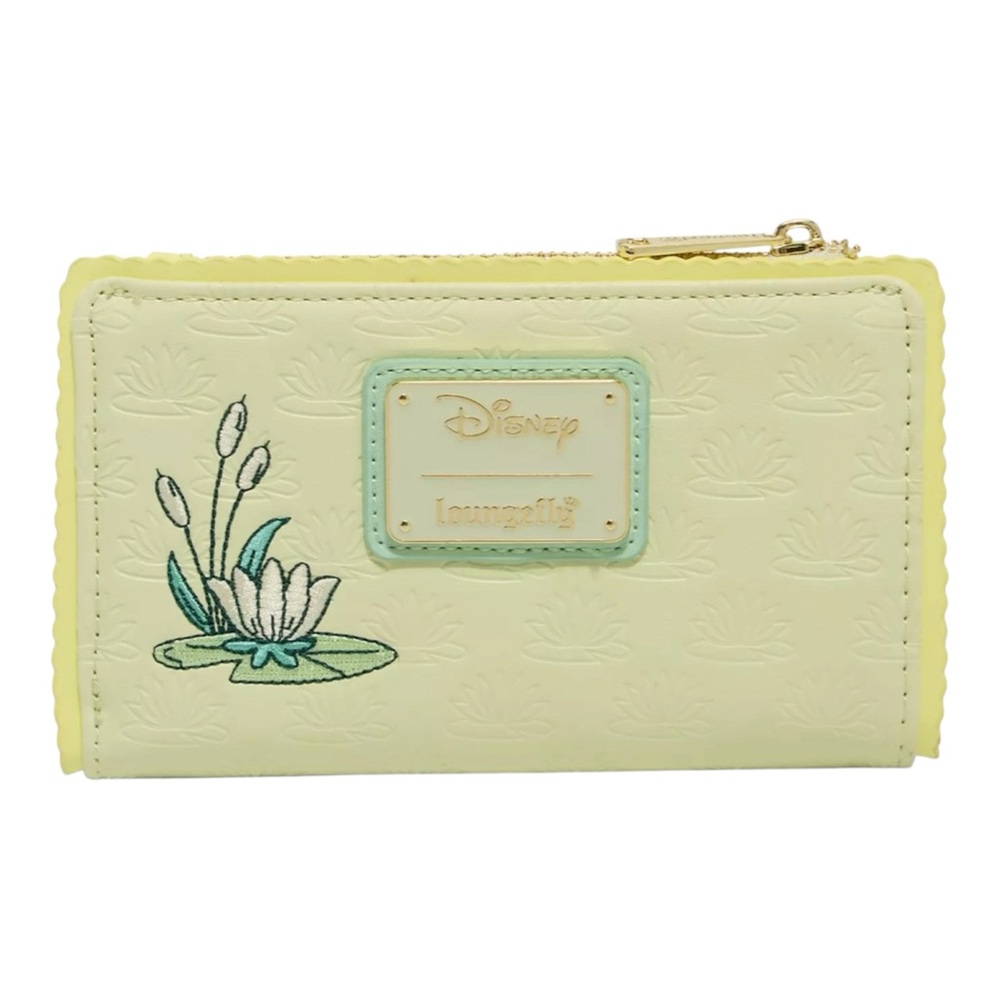 Loungefly Pale Yellow Water Lily Zip Wallet with Mint Trim NWT
